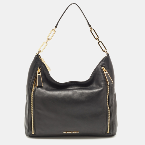Michael Kors Handbags - MICHAEL MICHAEL KORS Black Leather Matilda Shoulder Bag
